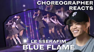 Dancer Reacts to LE SSERAFIM - BLUE FLAME Performance Video
