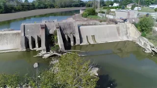 Ballville Dam after the notching