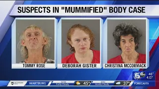 Suspects in "mummified" body case appear in court