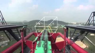 Diving Coaster Roller Coaster Front Seat POV B&M Dive Machine Happy Valley 42 Cubes Shanghai China