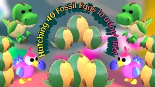 GOODBYE FOSSIL EGGS 😭 hatching 40 FOSSIL EGGS before they LEAVE in adopt me (Roblox)