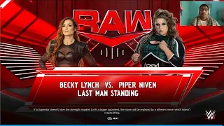 WWE Raw Backy Lynch vs Piper Niven Last Women Standing Match Highlights of WWE 2K24 Game
