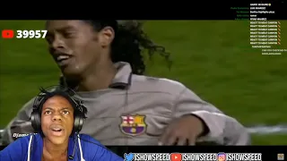 IShowSpeed Reacts to  RONALDINHO's Highlights Again ⚽😂