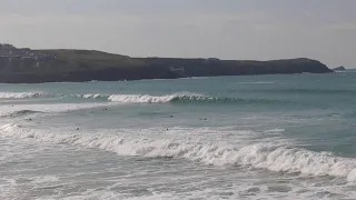 Surfing North Fistral mid break Cornwall