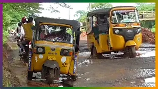 Passenger Tuk Tuk Auto Rickshaw Journey in Bad Roads | Bajaj Auto Videos | Crazy Autowala