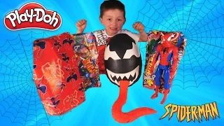 Play Doh Giant VENOM Surprise Egg with Surprise Toys and Web Battlers by Ace Fun Time