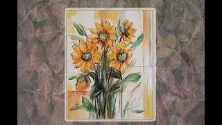 Very Easy Yellow Flowers/ Acrylic painting for beginners  / Step by step  /MariArtHome