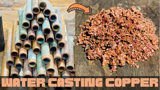 Water Copper Casting  -  Pouring Copper into Water - ASMR Metal Melting - BigStackD Batman Joker