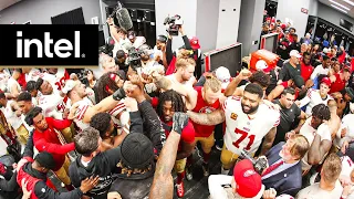 Go Inside the 49ers Locker Room Following OT Win vs. Raiders