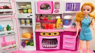 Satisfying unboxing of the pink doll kitchen  - ASMR