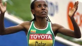 Meseret Defar of Ethiopia wins Olympic gold medal in women's 5,000 meters