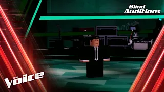 Axel sings It's a Man's Man's Man's World | Blind Auditions | The Voice Roblox S22