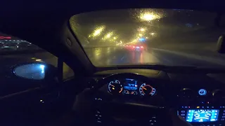 2006 Bentley Flying Spur 6.0 W12 TwinTurbo 610 HP with LPG - Winter night POV Test Drive, sound