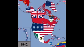 History flag of north america map