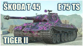 Škoda T 45, E 75 TS & Tiger II • WoT Blitz Gameplay