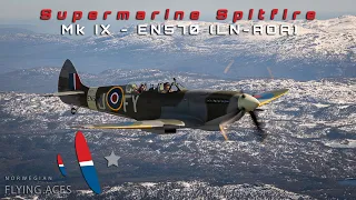 Norwegian Flying Aces Spitfire IX - Gaustatoppen flight - wing camera