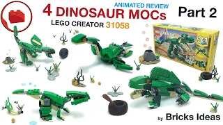 Lego Dinosaurs from Creator 31058 - Part 2 - Animated Review & Quick Building