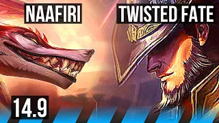 NAAFIRI vs TWISTED FATE (MID) | 8/0/1, Legendary, Rank 10 Naafiri | BR Grandmaster | 14.9