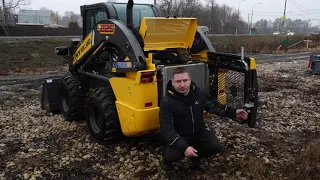 Тест-драйв мини-погрузчика New Holland L225 от блогера Дениса Крымова.