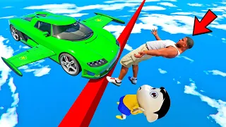 SHINCHAN AND FRANKLIN TRIED IMPOSSIBLE CAR HITTING TIGHTROPE PARKOUR CHALLENGE GTA 5