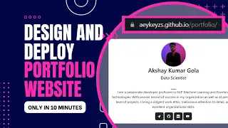 Build and Deploy a Portfolio Website in 10 minutes | Host for FREE | Step-by-Step Tutorial 🔥🌐