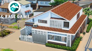 👨‍👩‍👧‍👦Japanese Modern Family House | Snowy Escape & Base Game | NoCC | The Sims 4 | Stop Motion