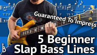 5 Beginner SLAP Bass Lines - Guaranteed To Impress