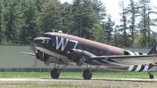 WWII Veteran C47, the "Whiskey 7" Takes Off