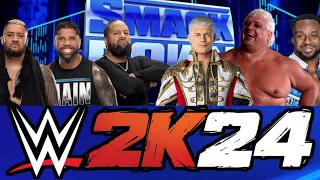 Dusty & Cody Rhodes & Big E vs The Bloodline (WWE 2K24)