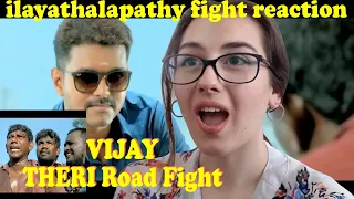 Ilayathalapathy Vijay Theri Road Fight Scene Reaction by Air Hostess Girl