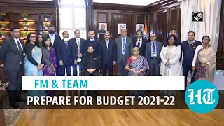 Watch: Finance Minister Nirmala Sitharaman with team ahead of Budget 2021