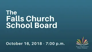 School Board Work Session - October 16, 2018