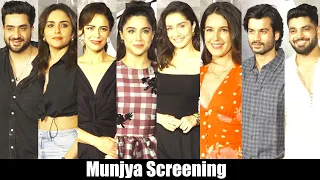 Shraddha Kapoor, Kriti Sanon, Sharvari Wagh, Abhay Verma, Mona Singh & More At Munjya Screening