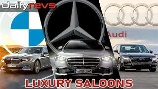 2021 Mercedes-Benz S-Class vs BMW 7-Series vs Audi A8 | Luxury Sedans | Driving & Design