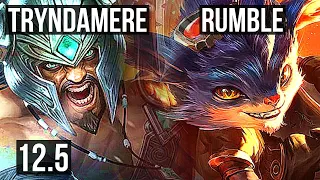 TRYNDAMERE vs RUMBLE (TOP) | 11/1/7, 6 solo kills, 1.5M mastery, Legendary | EUW Master | 12.5