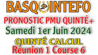 Pronostic PMU Quinté+ de samedi 1er juin 2024 / réunion 1 course 6