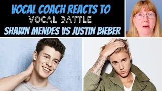 Vocal Coach Reacts to Shawn Mendes Vs Justin Bieber LIVE VOCAL BATTLE