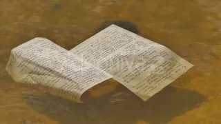 Hand-Written Paper Floats on the Water Manuscripts of "olesya" Novelette by Alexander Kuprinis