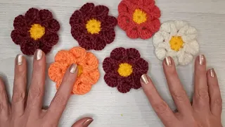 !Для начинающих! Вязаный цветок крючком. !For beginners! Crochet flower.