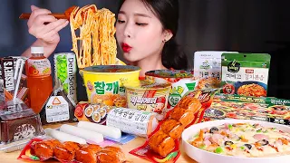 ASMR * BEST FOOD COMBO AT THE KOREAN CONVENIENCE STORE ❤️‍🔥CONVENIENCE STORE FOODS FEAST MUKBANG