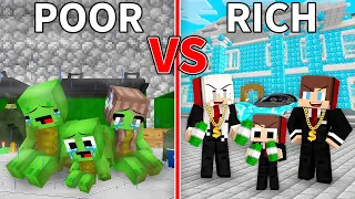 Mikey Poor Family vs JJ Rich Family Survival Battle in Minecraft (Maizen)