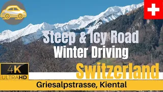 Driving in Switzerland : Avoid This Dangerous Spot in Winter  (Griesalps, Kiental)