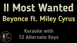 Beyonce ft. Miley Cyrus - II MOST WANTED Karaoke Instrumental Lower Higher Male & Original Key