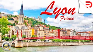 Lyon - France | Walking Tour From Fourvière Basilica to Part Dieu Railway Station | 4K - [UHD]
