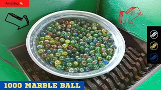 1000 Marble Balls vs Fast Shredder Machine