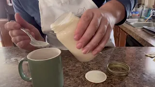 Homemade vanilla coffee creamer