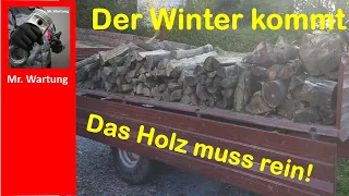 IHC 523 Brennholz sägen Winter 2021 2022 - Rolltischsäge Widl - Holz sägen - Holz machen