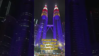 Petronas Twin Towers in Malaysia flag colors @ Hari Malaysia 16.9.23 #klcc #petronastwintowers