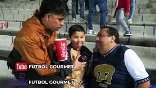 Aficionado de pumas llora frente a su nieto / América vs Pumas