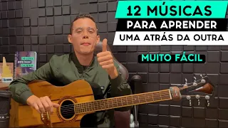 12 Músicas super fáceis só com acordes básicos - Batida simples - aula de violão